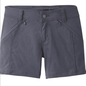 PrAna Hallena Grey Women’s Shorts — Size 2 Small — Stretch Zion Hike Zip Pocket